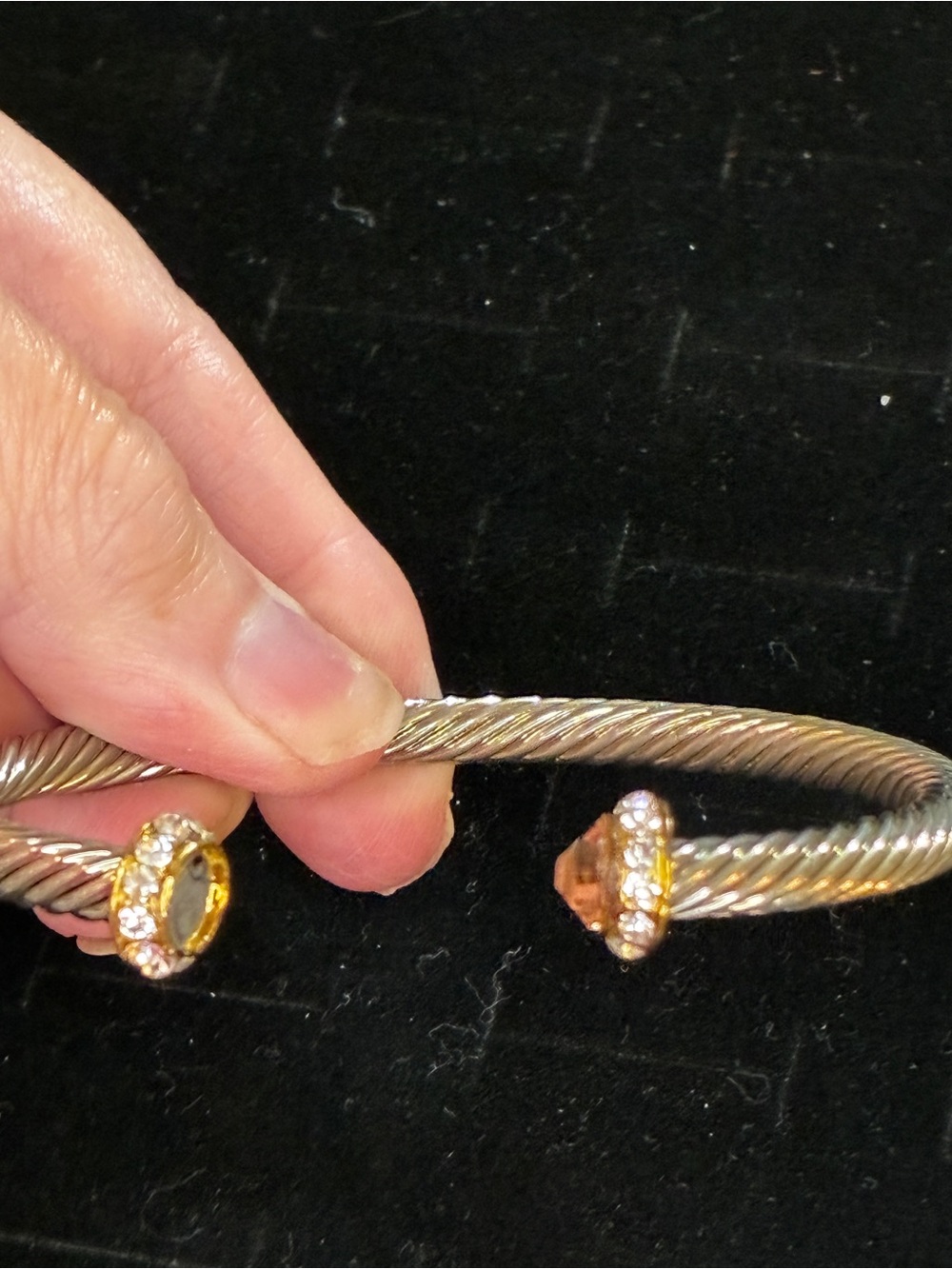 Kendra Scott Gold-Tone Cable Open Cuff Bracelet with Amber Crystals
